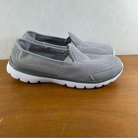 Cool Wave Memory Foam Comfort Slip On Sneakers Gray Moccasins for Women - Picture 5 of 8